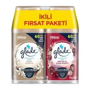 Glade Oda Kokusu Otomatik Sprey Yedek 269ML (6 Lı Set) İpeksi Vanilya ve Meyve Çiçek Buketi (3PK*2)