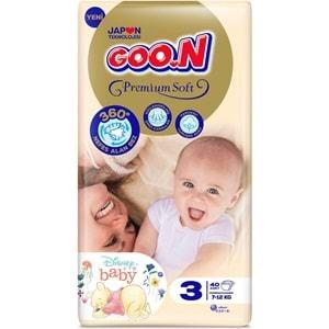 Goon Premium Soft Bebek Bezi Beden:3 (7-12Kg) Midi 240 Adet Jumbo Ekstra Pk