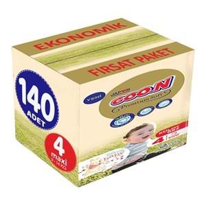 Goon Premium Soft Külot Bebek Bezi Beden:4 (9-14Kg) Maxi 140 Adet Ekonomik Fırsat Pk