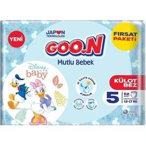 Goon Mutlu Bebek Külot Bebek Bezi Beden:5 (12-17KG) Junior 124 Adet Ekonomik Fırsat Pk