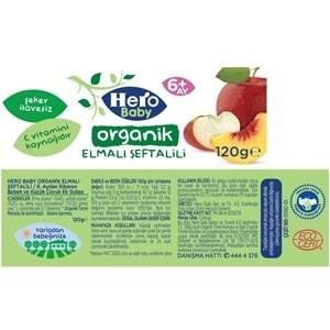 Hero Baby Kavanoz Maması 120GR Organik Elmalı Şeftalili (6 Lı Set)