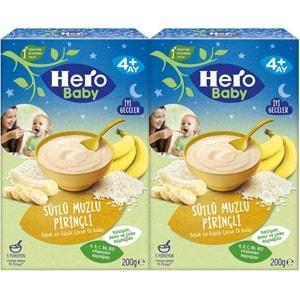 Hero Baby Kaşık Maması 200GR Gece Sütlü Muzlu Pirinçli 2 Li Set