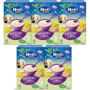 Hero Baby Kaşık Maması 200GR Gece Sütlü Rezeneli 8 Tahıllı 5 Li Set