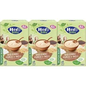 Hero Baby Kaşık Maması 400GR Sütlü Peynirli Pekmezli 8 Tahıllı 3 Lü Set