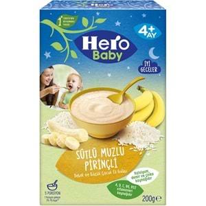 Hero Baby Kaşık Maması 200GR Gece Sütlü Muzlu Pirinçli 9 Lu Set