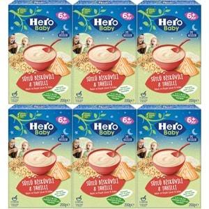Hero Baby Kaşık Maması 200GR Sütlü Bisküvili & 8 Tahıllı 6 Lı Set