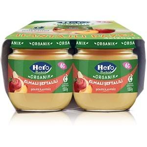 Hero Baby Kavanoz Maması 120GR Avantaj Pk (8 Li Set) Elmalı Şeftalili (2PK*4)