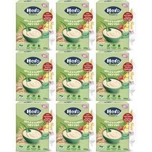 Hero Baby Kaşık Maması 200GR Sütlü 8 Tahıllı Meyveli + Islak Mendil Hediye (9 Lu Set)