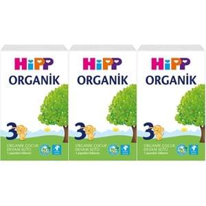 Hipp Organik Devam Sütü 600GR No:3 (1 Yaş ve Üzeri) (3 Lü Set)