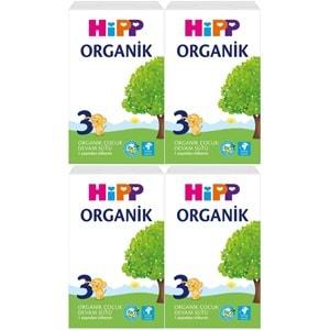 Hipp Organik Devam Sütü 600GR No:3 (1 Yaş ve Üzeri) (4 Lü Set)