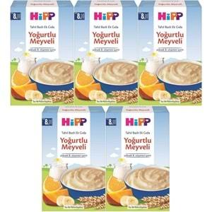 Hipp Organik Sütlü Yoğurtlu Meyveli Kaşık Maması 250Gr (5 Li Set)