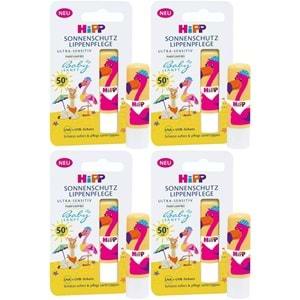 Hipp Babysanft Güneş Koruyucu Dudak Nemlendiricisi Ultra Sensıtıv 4.8GR (Sarı-Pembe) (4 Lü Set)