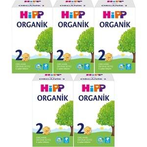 Hipp Organik Devam Sütü 600GR No:2 (6. Aydan İtibaren) (5 Li Set)