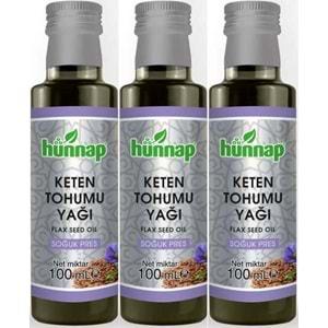 Hünnap Keten Tohumu Yağı 100ML (Soğuk Press) (3 Lü Set)