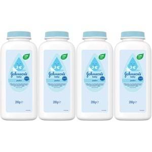 Johnsons Baby Bebek Pudrası 200GR Klasik (%99 Doğal) (4 Lü Set)