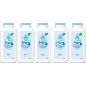 Johnsons Baby Bebek Pudrası 200GR Klasik (%99 Doğal) (5 Li Set)