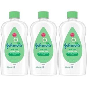 Johnsons Baby Bebek Yağı 500ML Aloe Vera (3 Lü Set)