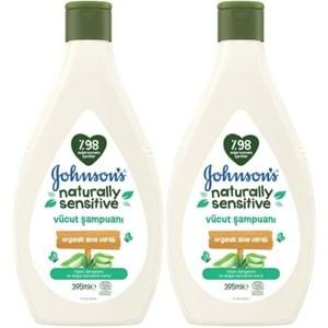 Johnsons Baby Vücut Şampuanı 395ML Natural Sensitive (Organik Aloe Veralı) (2 Li Set)