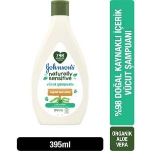 Johnsons Baby Vücut Şampuanı 395ML Natural Sensitive (Organik Aloe Veralı) (4 Lü Set)