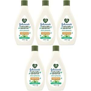 Johnsons Baby Vücut Şampuanı 395ML Natural Sensitive (Organik Aloe Veralı) (5 Li Set)