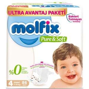 Molfix Pure&Soft Bebek Bezi Beden:4 (7-14Kg) Maxi 344 Adet Mega Ultra Avantaj Pk