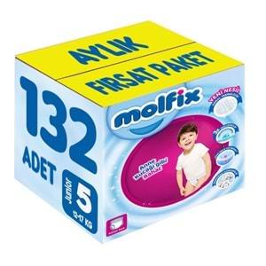 Molfix Külot Bebek Bezi Beden:5 (12-17KG) Junior 132 Adet Aylık Fırsat Pk