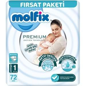 Molfix Premium Bebek Bezi Beden:1 (2-5KG) Yeni Doğan 144 Adet Ekonomik Ultra Fırsat Pk