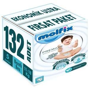 Molfix Premium Bebek Bezi Beden:5 (11-18KG) Junior 132 Adet Ekonomik Ultra Fırsat Pk