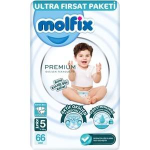 Molfix Premium Bebek Bezi Beden:5 (11-18KG) Junior 198 Adet Aylık Ultra Fırsat Pk