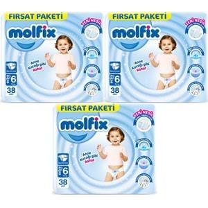 Molfix Bebek Bezi Beden:6 (15+KG) Extra Large 114 Adet Aylık Fırsat Pk
