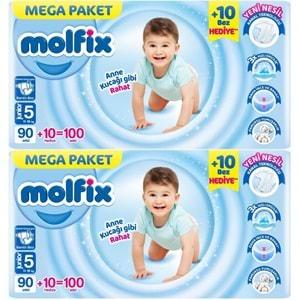 Molfix Bebek Bezi Beden:5 (11-18KG) Junior 200 Adet Mega Ekonomik Fırsat Pk