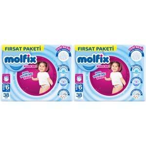 Molfix Külot Bebek Bezi 6 Beden 15+ KG Extra Large 76 Adet Ekonomik Fırsat Pk