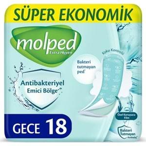 Molped Antibakteriyel Hijyenik Ped Gece 36 Adet Süper Ekonomik Pk (2PK*18)