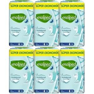 Molped Antibakteriyel Hijyenik Ped Gece 108 Adet Süper Ekonomik Pk (6PK*18)