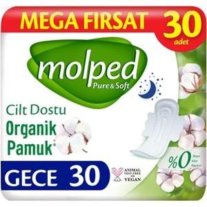 Molped Pure&Soft Hijyenik Ped Gece 120 (4PK*30) Adet Mega Pk