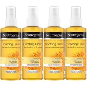 Neutrogena Soothing Clear Yüz Bakım Nemlendirici Tonik Spreyi 125ML (4 Lü Set)