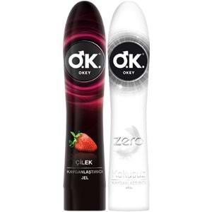 Okey Kayganlaştırıcı Jel 100ML Karma (Çilekli/Zero) (2 Li Set)