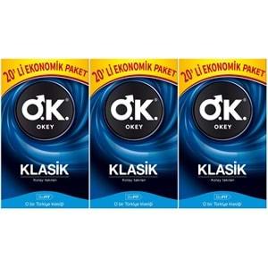 Okey Prezervatif 60 Adet Klasik Ekonomik Pk (3PK*20)