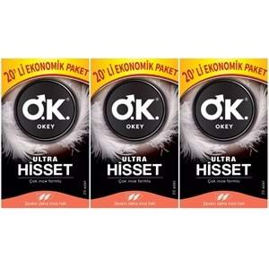 Okey Prezervatif 60 Adet Ultra Hisset Ekonomik Pk (3 Lü Set)