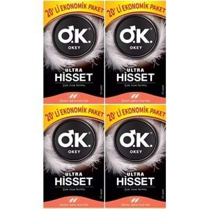 Okey Prezervatif 80 Adet Ultra Hisset Ekonomik Pk (4 Lü Set)