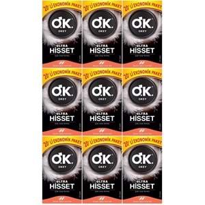 Okey Prezervatif 180 Adet Ultra Hisset Ekonomik Pk (9PK*20)