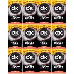 Okey Prezervatif 240 Adet Ultra Hisset Ekonomik Pk (12PK*20)