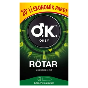 Okey Prezervatif 60 Adet Rötar (Geciktirici Etkili) Ekonomik Pk (3PK*20)