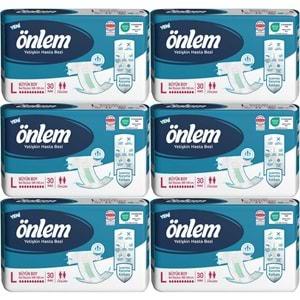 Önlem Hasta Bezi Bel Bantlı Tekstil Yüzey L - Large - Büyük 180 Adet (6PK*30)