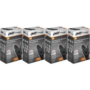 Only Evo Beyond Glove Nitril Siyah Pudrasız Muayene Eldiveni 400 Lü Set M - Medium - Orta (4PK*100)