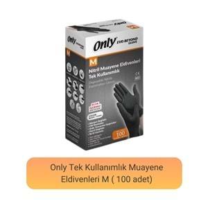 Only Evo Beyond Glove Nitril Siyah Pudrasız Muayene Eldiveni 400 Lü Set M - Medium - Orta (4PK*100)