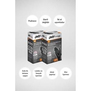 Only Evo Beyond Glove Nitril Siyah Pudrasız Muayene Eldiveni 1200 Lü Set M- Medium - Orta (12PK*100)
