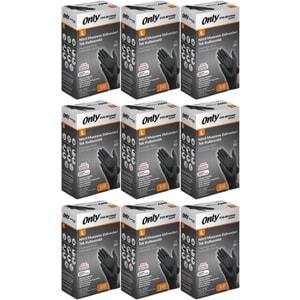 Only Evo Beyond Glove Nitril Siyah Pudrasız Muayene Eldiveni 900 Lü Set L - Large - Büyük (9PK*100)