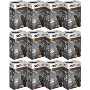 Only Evo Beyond Glove Nitril Siyah Pudrasız Muayene Eldiveni 1200 Lü Set L- Large - Büyük (12PK*100)