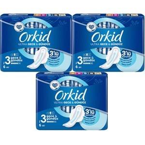 Orkid Hijyenik Ped Ultra Extra Gece&Gündüz 18 Adet (3PK*6)